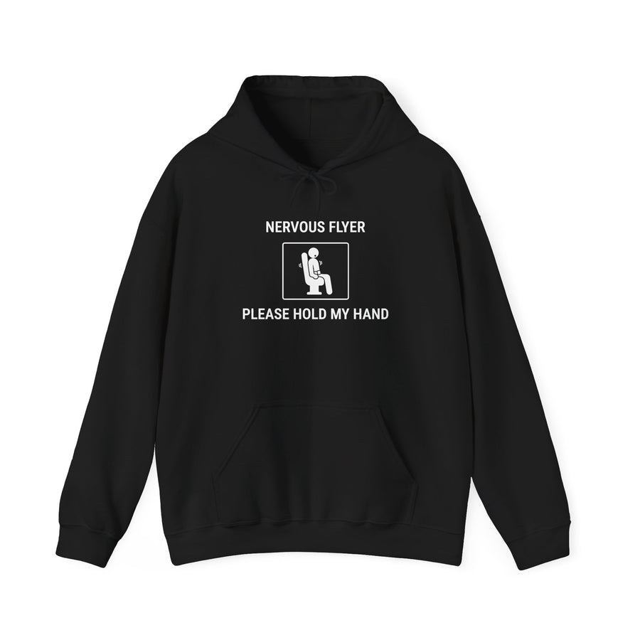 Nervous Flyer Please Hold My Hand - Funny Travel Hoodie