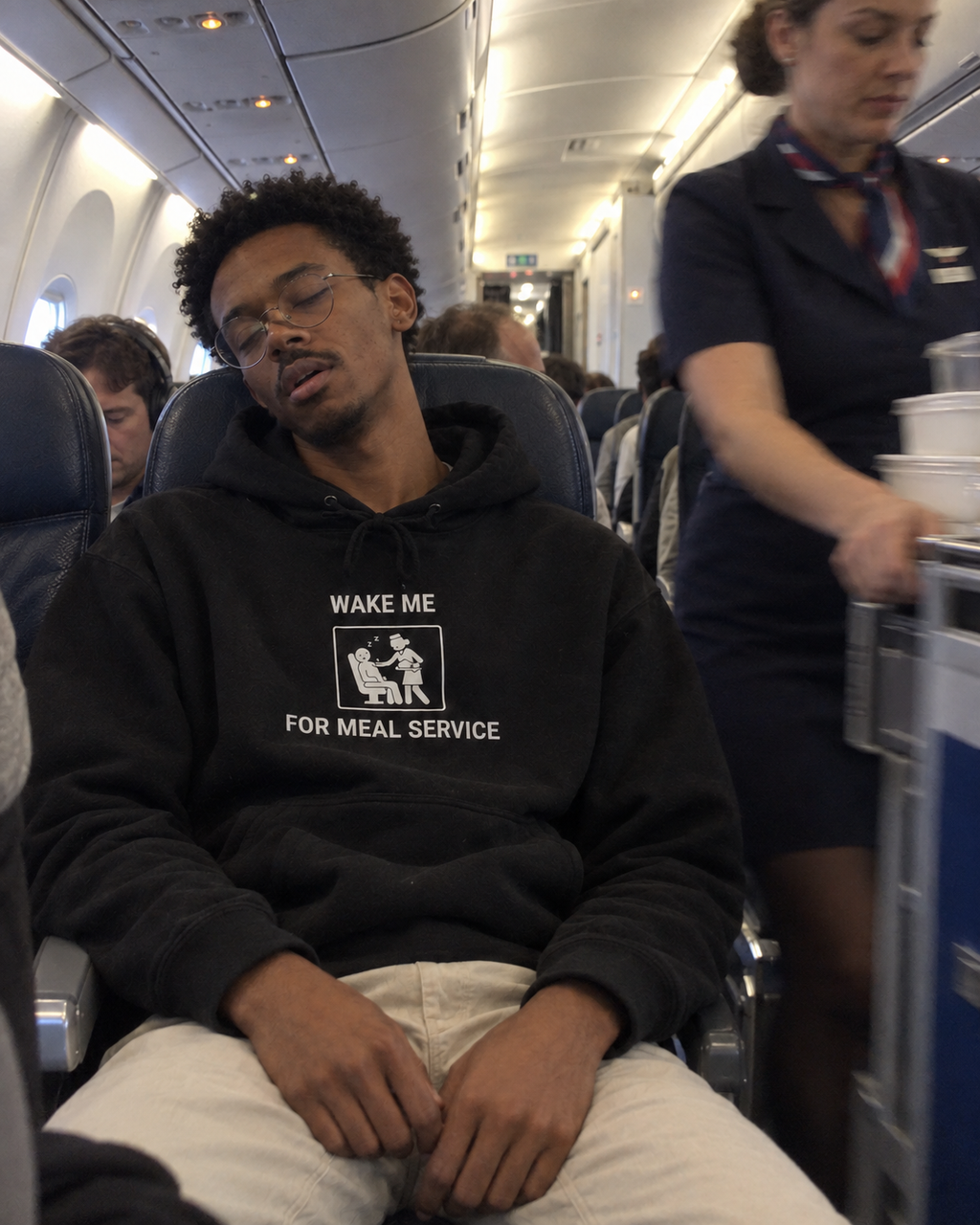Wake Me for Meal Service - Hoodie drôle de voyage